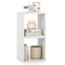 Set of 2 White Stackable Wooden Cube Storage Organizer Bookcase Shelves for Living Room